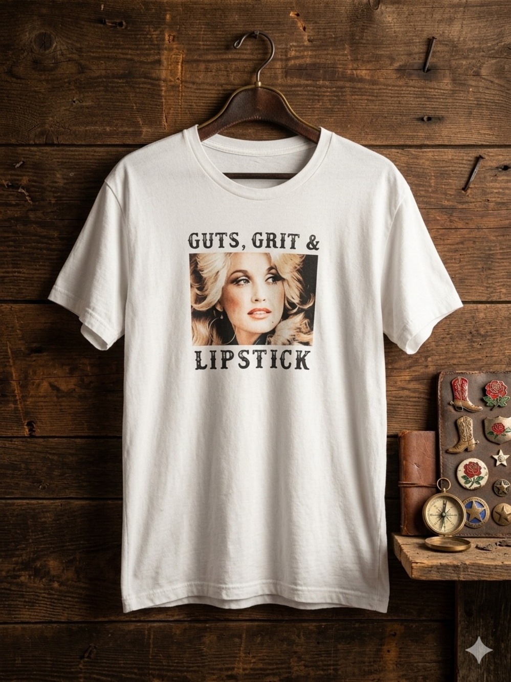 Dolly White Graphic Tee - Guts, Grit & Lipstick